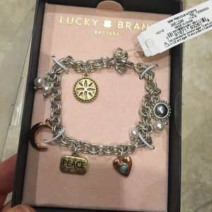 NEW WITH TAGS SILVER LUCKY BRAND CHARM BRACELET
